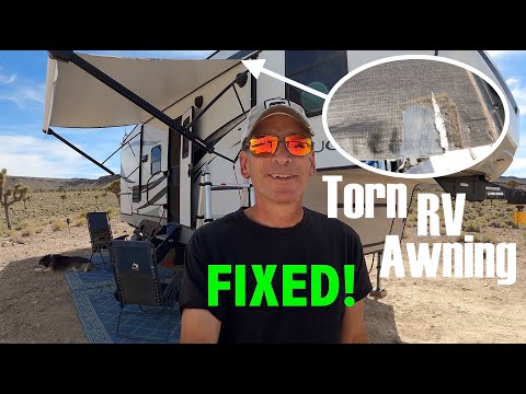 Torn RV Awning Fabric Repair - Quick, Easy & Inexpensive!