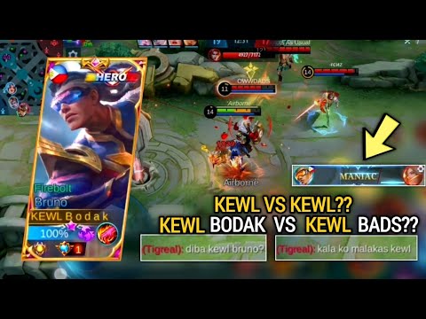 KEWL BADS VS KEWL BRUNO MET IN RANKED GAME | BRUNO BEST BUILD AND EMBLEM MLBB