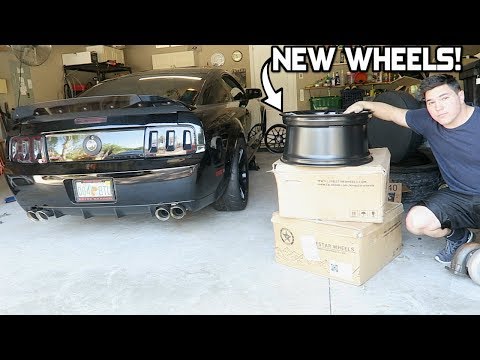 AFTER 3 YEARS, FINALLY GOT NEW WHEELS INSTALLED ON THE MUSTANG!!