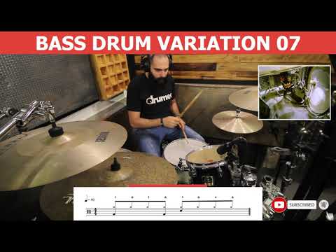 How To Play 8th Note Half Time Feel - Bass Drum Variation 07 - (DRUM LESSON)