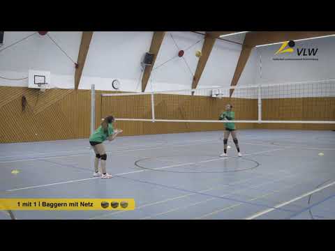 Volleyball Duo-Fibel | Übung | Baggern 1 mit 1 | mit Netz