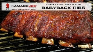 Kamado Joe Citrus Chile Glazed Babyback Ribs