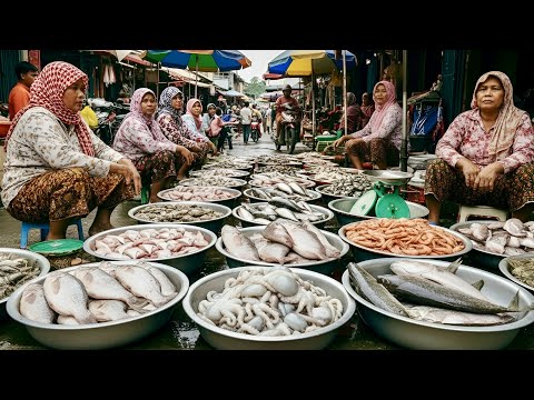 Cambodian Seafood Market Morning Rush | Fresh Fish & Daily Life in Cambodia