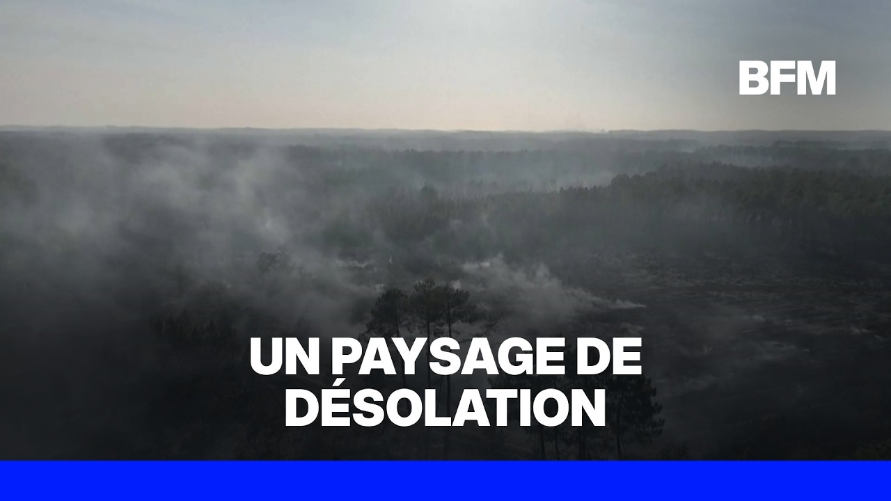 Incendie en Gironde: les images des dégâts vus du ciel sont impressionnantes