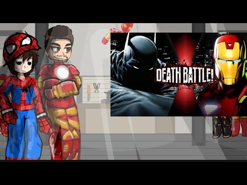 Avengers react to iron man vs Batman death battle @deathbattle 