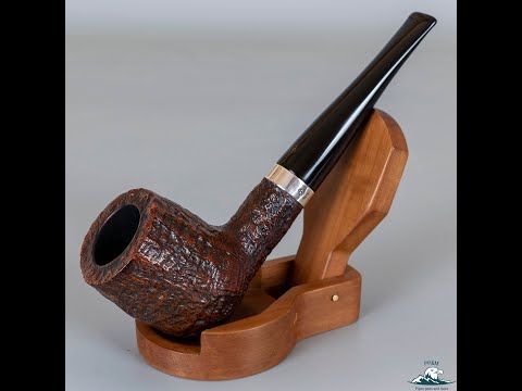 Parker Super Briar Bark Sandblasted Billiard 925 Sterling Silver Band (286) 9mm