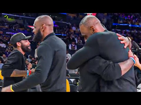LeBron James' Reaction When Kyrie Irving Surprised Him before Game 5 vs Timberwolves