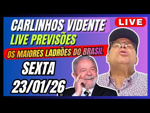 CARLINHOS VIDENTE Live PREVISÕES de SEXTA 23/01/26 #carlinhosvidente #previsões #chalinegrazik