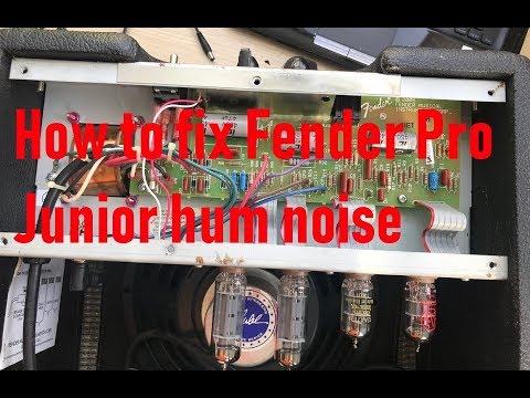 How to fix Fender Pro Junior guitar amp hum noise by FriendlyMusician.com