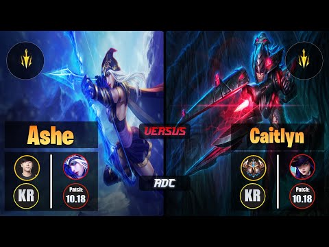 Ruler ASHE (ADC) [Lethal Tempo] VS CAITLYN - Challenger KR Patch 10.18