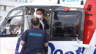 7月27日【びわ湖放送ニュース】ドクターヘリの安定運航目指し上野厚労大臣が済生会滋賀県病院を視察