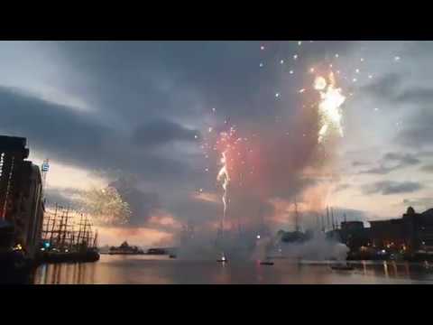 Tall ships race Bergen 2019 Fireworks/Fyrverkeri Engelsrud NFI 4K