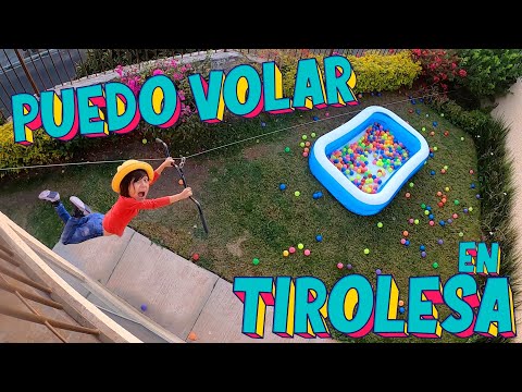 Paso la NOCHE en mi JARDIN y CONSTRUYO una TIROLESA con una PISCINA de Pelotas