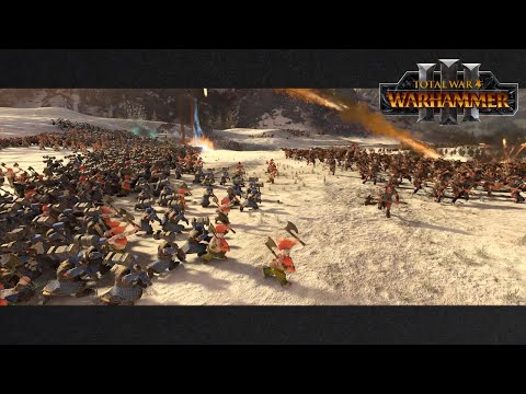 DWARFS VS BEASTMEN/OGRES : BATTLE FOR THE IRON MOUNTAINS - Total War : WARHAMMER 3