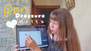 KRITA Setup for Beginner - BRUSH PEN PRESSURE Settings Tutorial (on Acer Spin 3 Laptop)