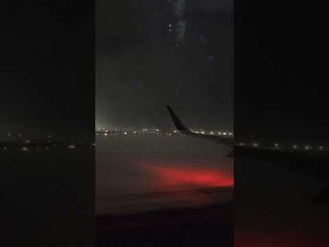 Flight Number KC 267   Almaty-Beijing  taking ff from Almaty International Airport in Heavy Snow.