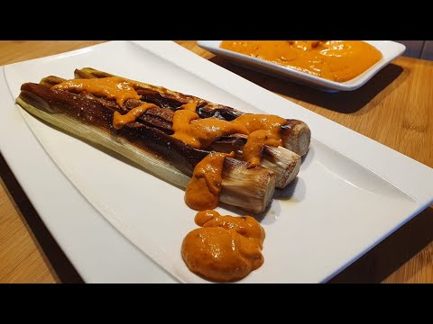 Puerros Asados con Salsa Romesco - ✅ Puerros al horno