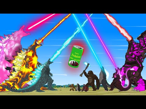 EVOLUTION of TEAM GODZILLA vs SHIN GODZILLA'S ATOMIC BREATH: Size Comparison - FUNNY CARTOON