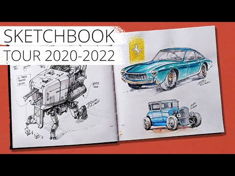 Sketchbook tour - inks, ink wash, watercolor, gouache