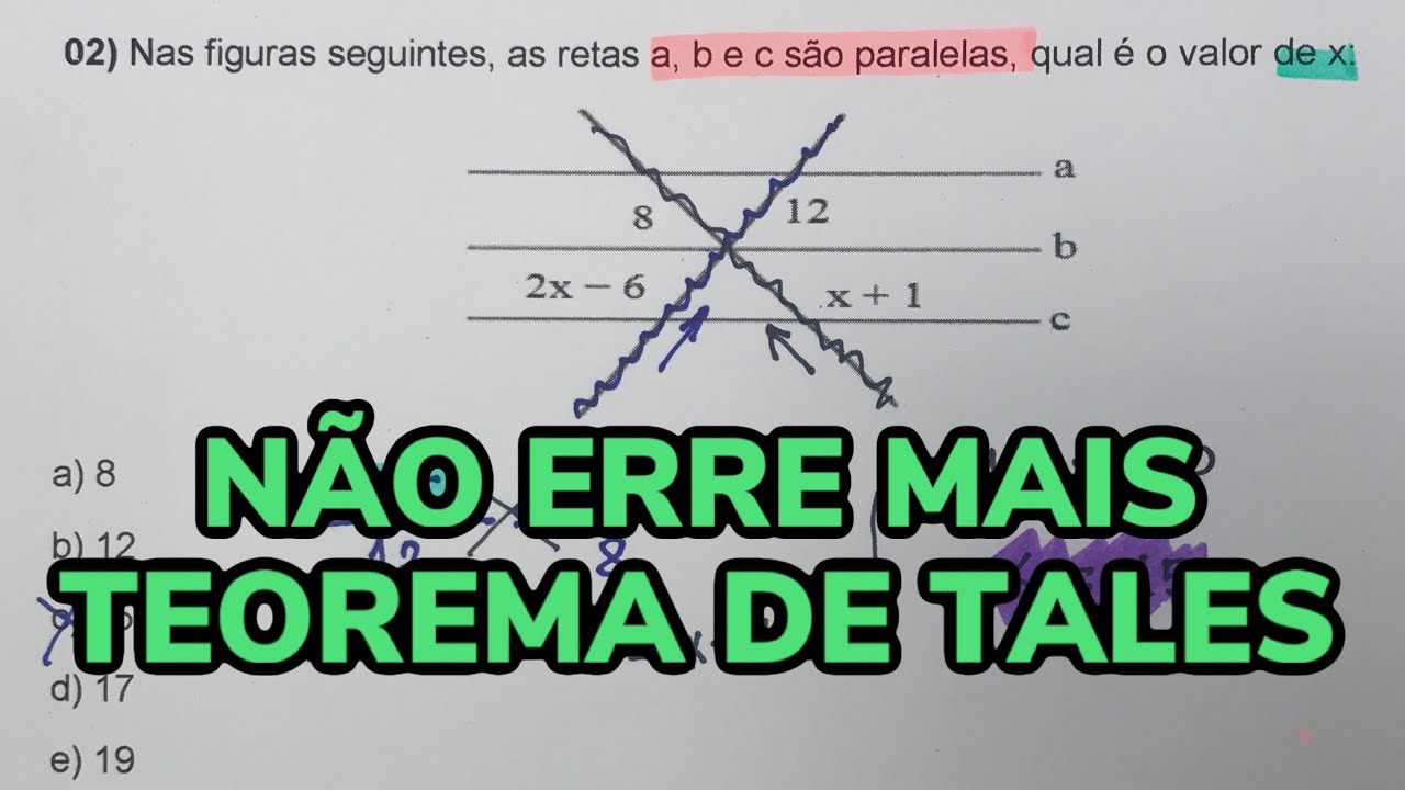 6 Questões Resolvidas de TEOREMA DE TALES