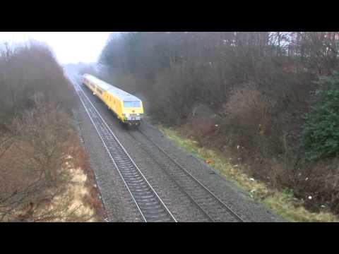 Deeside 21.1.2015 - DBS 67027 & Network Rail DVT 82145 on test train - nr Chester