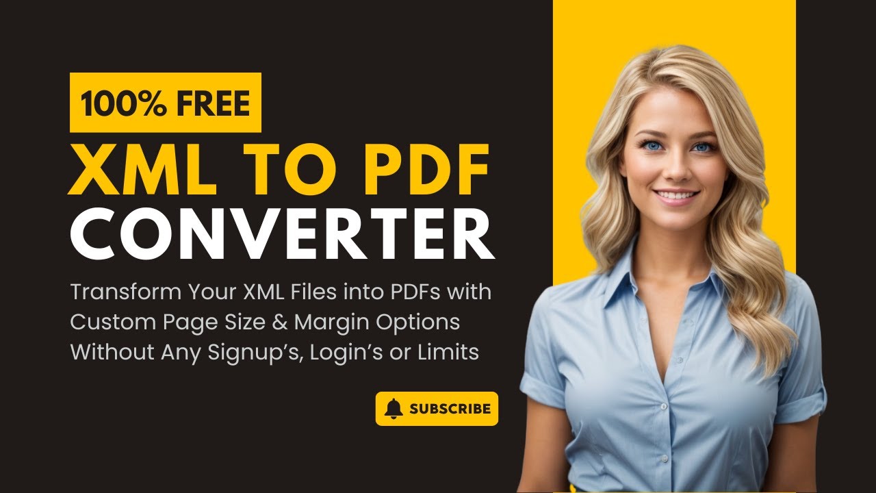 100% Free XML to PDF Converter Online - Transform XML to PDF with Custom Page Size & Margin Options