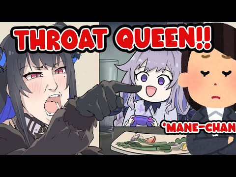 Biboo telling a story about when Nerissa the Throat Queen was arguing with Mane-Chan over ice cream