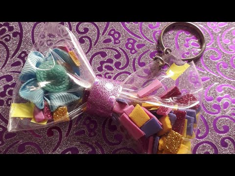 How to make transparent bow keychain||Diy keychain||Diy transparent bow||Creations by Ritima