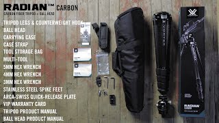 Video: Vortex Radian Carbon Kolfiber Tripod Stativ Kulled
