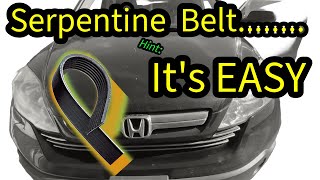 How To Replace Serpentine Belt For 2007-2011 Honda CR-V 2.4L (works for other 2.4L Hondas/Acuras)