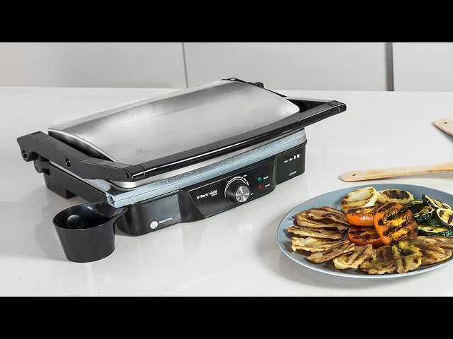 Gril de contact Cecotec RocknGrill 2000W Pierre RockStone 180° Inoxydable video