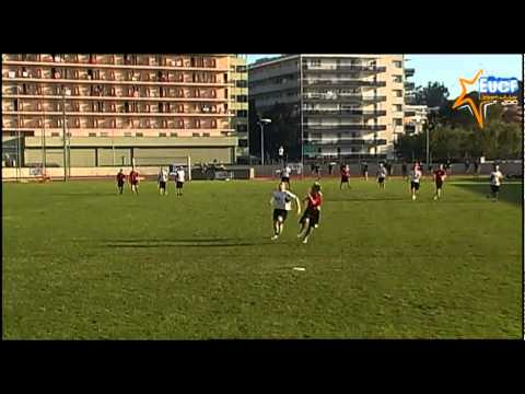 Long pass and point to Clapham in EUCF2010 Semifinals