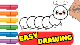 Easy Caterpillar Drawing Guide for Beginners step by step drawing for kids