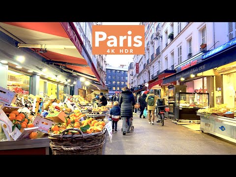 Paris France, HDR walking - Paris Evening walk , Paris 17th Arrondissement - 4K HDR 60 fps