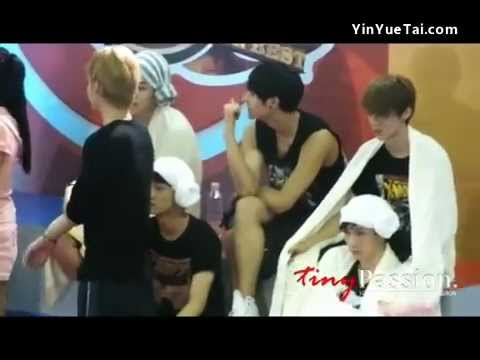 12/06/25 EXO-M playing around @ "Do Your Best" recording (cute)