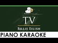Billie Eilish TV LOWER Key Piano Karaoke Instrumental