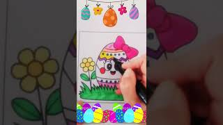 Coloring a Cute Easter Egg 🐣 | Relaxing Easter Art #Shorts
