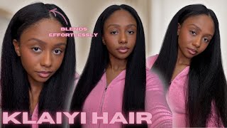 My Real Hair! | Upgraded Kinky Straight V-Part Wig🔥| Protect Your Natural Hair | Ft. Klaiyi Hair