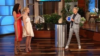 Beth Behrs and Minnie Driver Play 'Heads Up!'