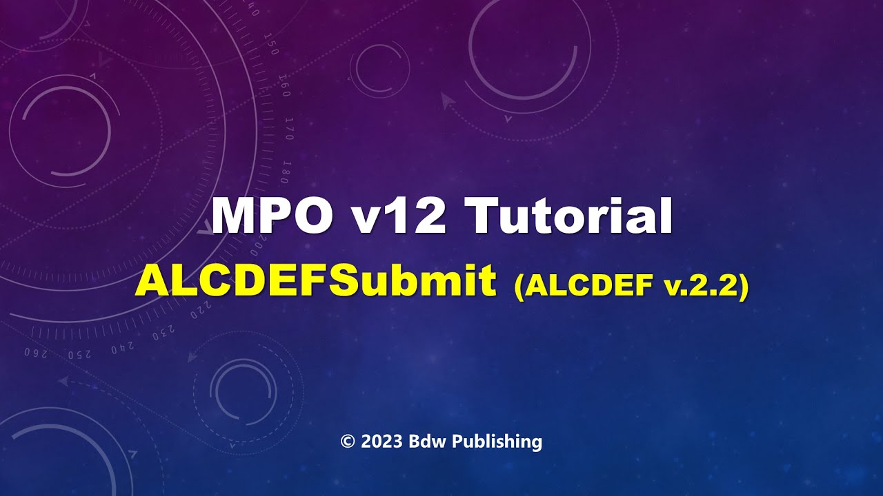 MPO v12 Canopus Tutorial: v12 ALCDEFSubmit