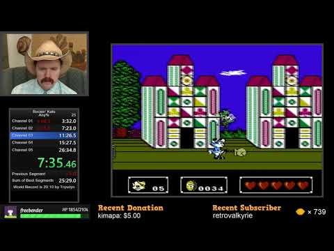 Rockin' Kats NES speedrun in 25:32 by Arcus