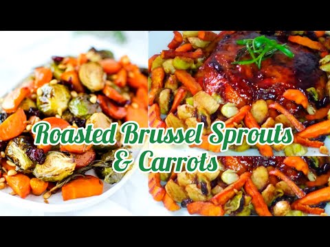 Easy Roasted Veggies Recipe//Balsamic Brussel Sprouts & Carrots//Side Dish Idea