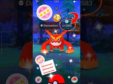 OMG 😲wild full evolution 100iv Darmanitan pokemon CP 2883.. #soparstart #100iv #pokemongo #shorts