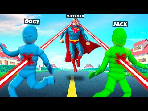 Superman vs Npc Oggy And Jack In Overgrowth