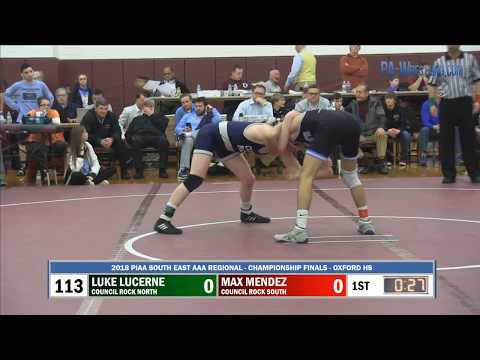 2018-03-03 113 lb Final - Maximino Mendez (Council Rock South) vs Luke Lucerne (Council Rock North)