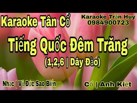 Karaoke Tân Cổ | Tiếng Quốc Đêm Trăng | 1,2,6 Dây Đào | Beat Trần Huy 2021