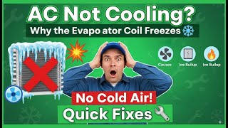 AC Not Cooling: Why the Evaporator Coil Freezes — Causes, Ice Buildup & Quick Fixes