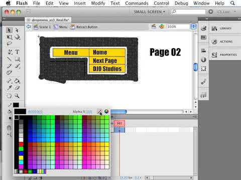 Toggled DropDown Menu in Adobe Animate/Flash - Part 1