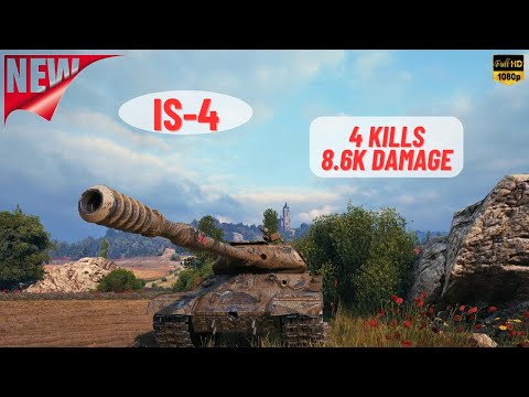 WOT - IS-4 4 KILLS 8.6K DAMAGE 3 MARK ACE TANKER - World Of Tanks