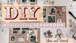 DIY How to make Anniversary Scrapbook Art Journal Ideas Tutorial
